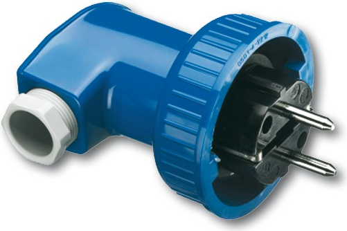 Busch Jaeger 74 WD Elektrischer Netzstecker Typ F 2P+E Schwarz - Blau (2211-0-0092)