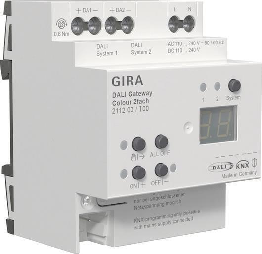 GIRA 211200 DALI Gateway Colour 2f REG KNX Secure - Farbig (211200)