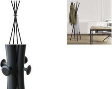 UNiLUX Garderobenständer TOTEM, Höhe: 1.750 mm, schwarz aus Metall, 4 obere und 4 mittlere Haken, Tragkraft je - 1 Stück (400188801)