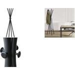 UNiLUX Garderobenständer TOTEM, Höhe: 1.750 mm, schwarz aus Metall, 4 obere und 4 mittlere Haken, Tragkraft je - 1 Stück (400188801)