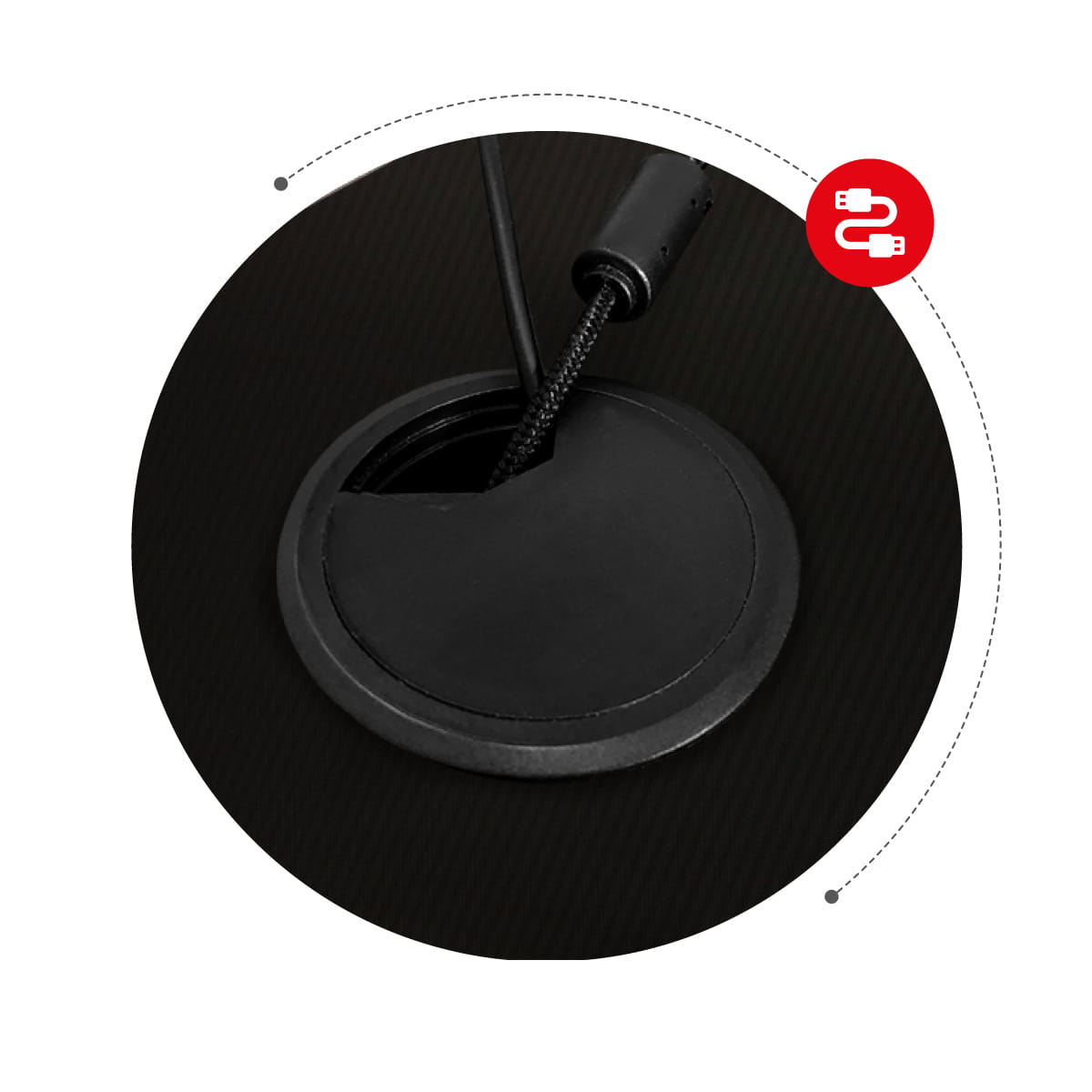 Huzaro Hero 2.5 Gaming-Schreibtisch 120 x 60 x 75 cm Aluminium Karbonfaser Schwarz