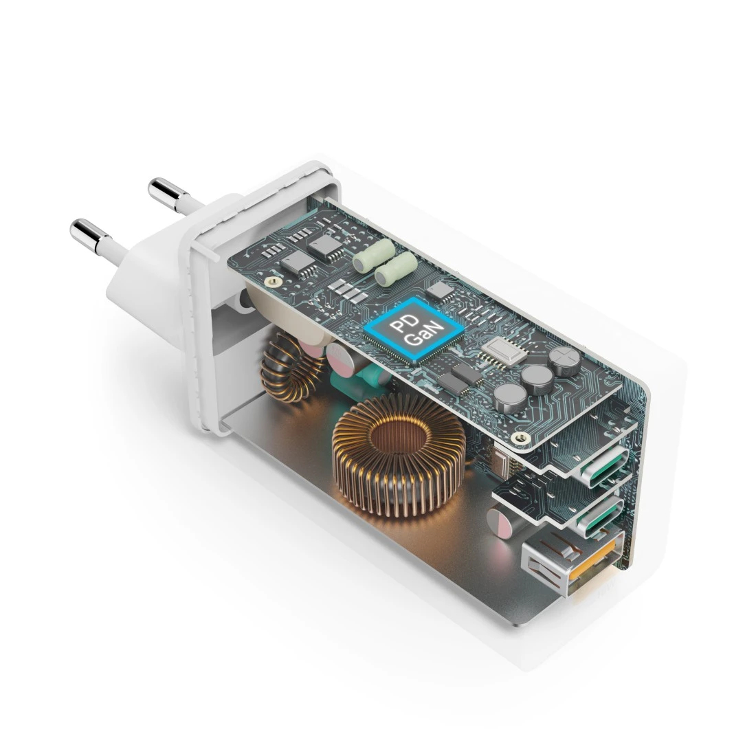 Hama Netzteil GaN 2x USB-C PD 1x USB-A QC 100 W Weiß