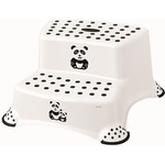 keeeper kids Tritthocker "igor Panda", zweistufig, weiß mit Aufdruck, Tragkraft: 120 kg, mit Anti-Rutsch-Füßen, - 1 Stück (1003110024100)