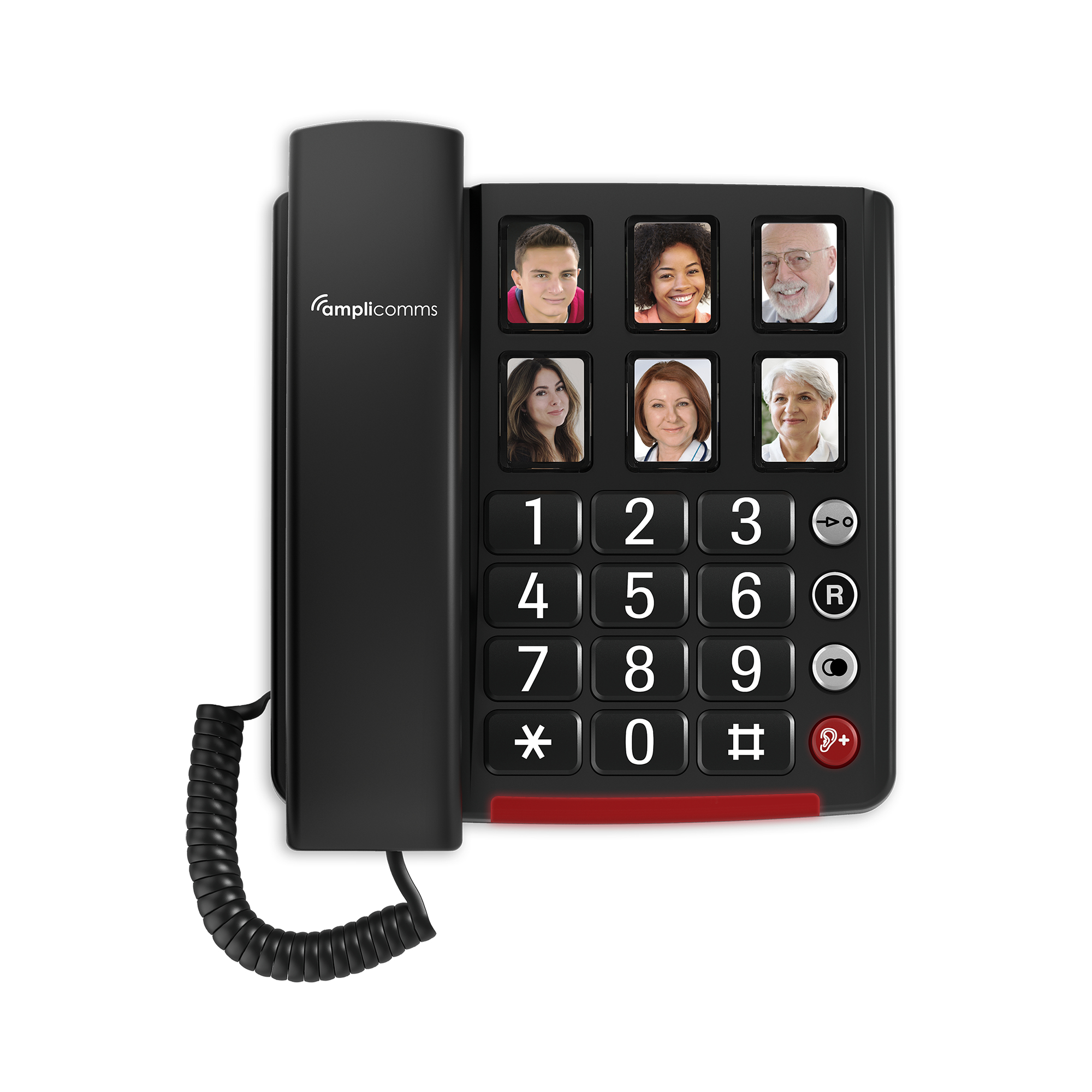 amplicomms BigTel 40 Plus Großtastentelefon Analog dark grey