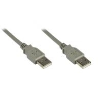 Anschlusskabel USB 2.0 Stecker A an Stecker A, 0,5m, grau, Good Connections® (2212-AA05)