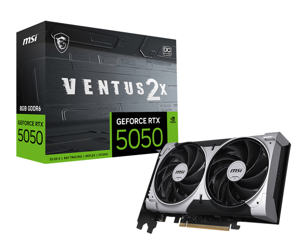 MSI GeForce RTX 5050 8G VENTUS 2X OC Grafikkarte 8 GB GDDR6 Silber