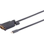 S-Conn 10-59185 Videokabel-Adapter 1,8 m USB Typ-C VGA (D-Sub) Schwarz (10-59185)