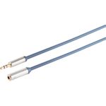 S/CONN maximum connectivity Home Cinema Verchromter Metall-Klinkenstecker 3,5 mm und verchromte Metall-Klinkenbuchse 3,5 mm, vergoldete Kontakte, SLIM LINE - 1,50m (30805-1.5-MHQ-SLIM)