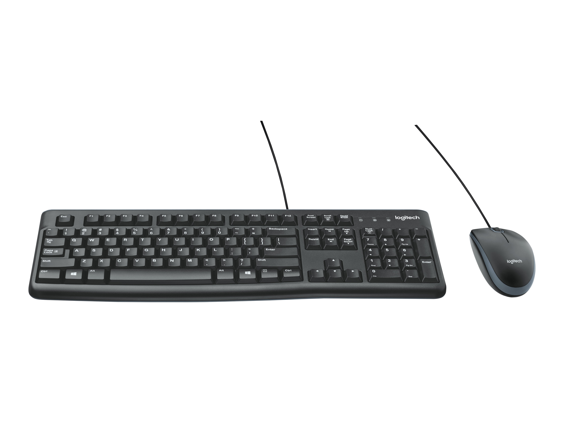 Logitech Desktop MK120 Portugiesisch USB Tastatur-und-Maus-Set Schwarz
