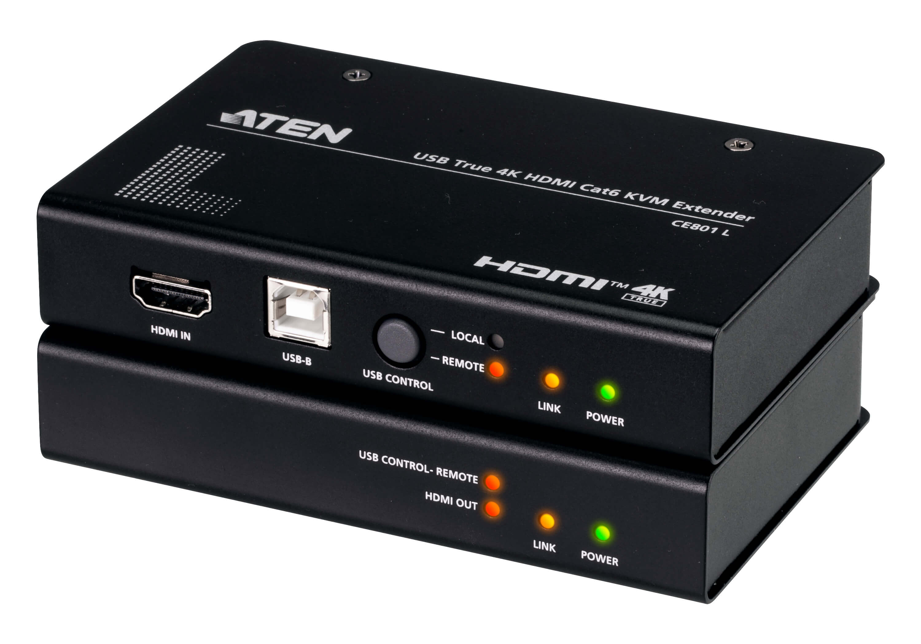 ATEN CE801 KVM-Extender Cat.6 HDMI USB 4K 3840 x 2160 bis 70 m Schwarz
