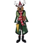 EUROPALMS Rentier mit Mantel, Metall, 155cm, grün (83314905)