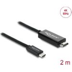 Delock Koaxiales USB Type-C zu HDMI Kabel DP Alt Mode 4K 60 Hz mit Geflechtmantel (81704)