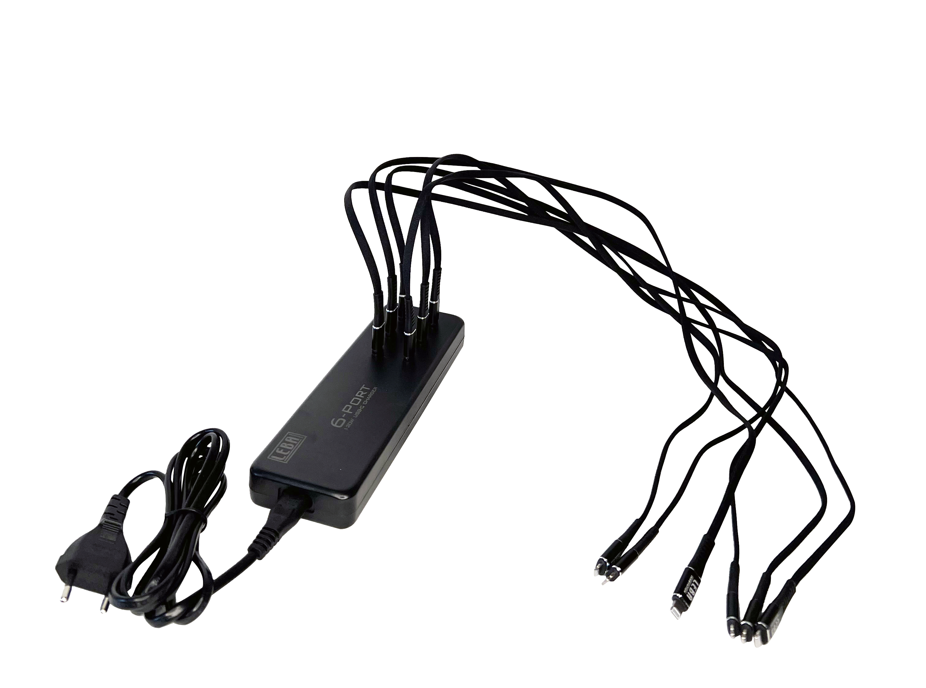 Leba NoteCharge 6 Ports USB-C Ladestation 20 W Schwarz