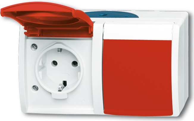 Busch-Jaeger 4011395993323 Steckdose Rot - Weiß (2084-0-0700)