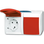 Busch-Jaeger 4011395993323 Steckdose Rot - Weiß (2084-0-0700)