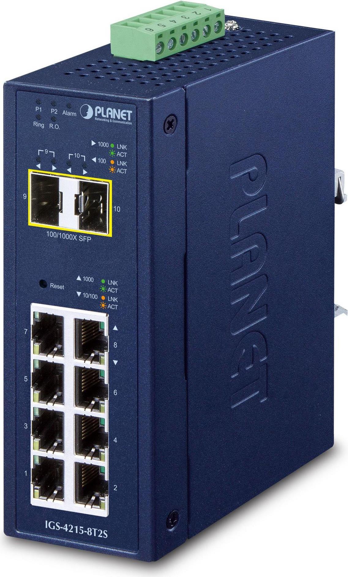 Planet IP30 Industrial L2/L4 8-Port (IGS-4215-8T2S)