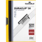 DURABLE Klemmhefter DURACLIP ORIGINAL 30, DIN A4, gelb transparenter Vorderdeckel, mit Metallklemme (2200-04)