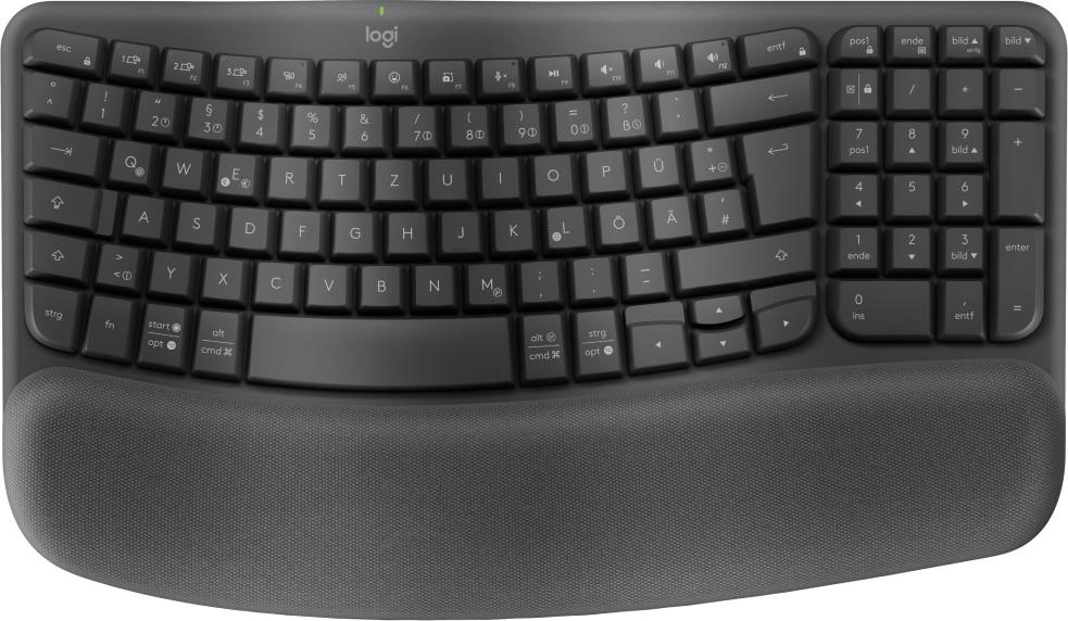 Logitech Wave Keys Tastatur RF Wireless + Bluetooth QWERTZ Deutsch Graphit (920-012283)
