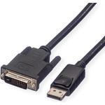 ROLINE DisplayPort Kabel DP ST - DVI ST, LSOH, schwarz, 1,5 m
