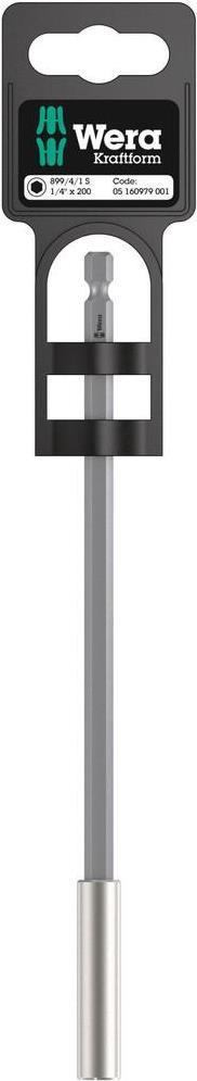 Wera Bithalter 899/4/1 S 1/4"  E 6,3 1/4"  1/4"  C 6,3 Magnet,Spreng-Ri L.20 (05160979001)