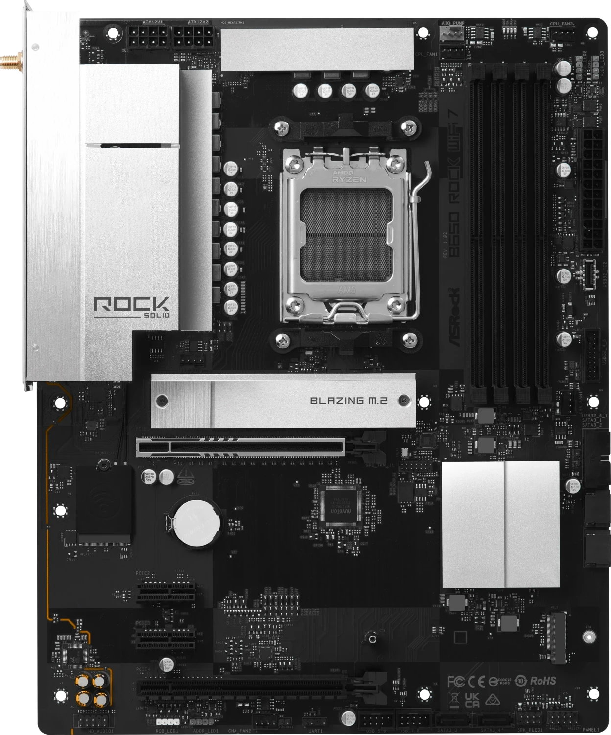 ASRock B650 Rock WiFi7 AM5 ATX Mainboard (90-MXBUY0-A0UAYZ)