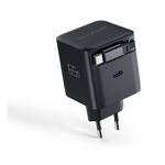 RealPower GaN Charger 65W schwarz mit 2x USB-C PD, kompakt und leistungsstark