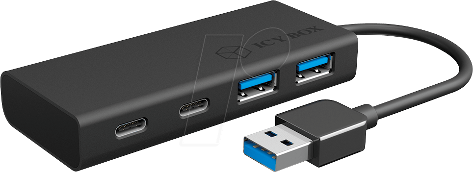 RaidSonic IB-HUB1426-U3 Schnittstellen-Hub USB 3.2 Gen 1 (3.1 Gen 1) Type-A 5000 Mbit/s Schwarz (IB-HUB1426-U3)
