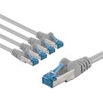 Goobay 67515 Patchkabel Cat.6a S/FTP 1 m grau 5 Stück (67515)
