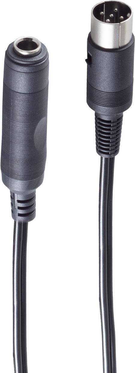 shiverpeaks ®-BASIC-S--Diodenkabel-DIN-Klinke-Würfelstecker 5-pol. auf Klinkenkupplung 3-pol. 6,3mm, 0,2m (BS30201)