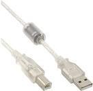 INLINE - USB-Kabel - USB (M) zu USB Typ B (M) - USB 2.0 - 7 m - durchsichtig