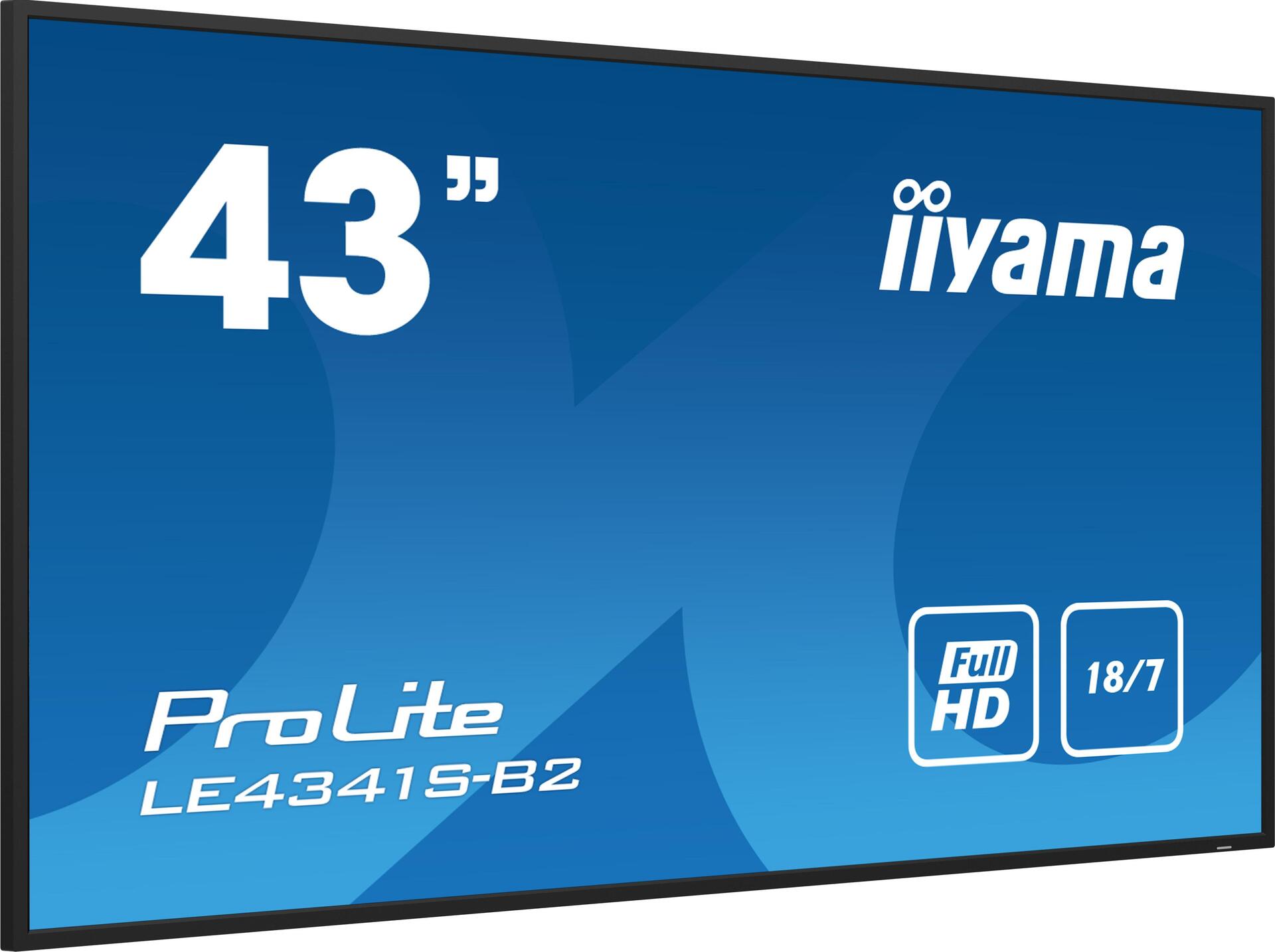 iiyama ProLite LE4341S-B2 Digital Signage Display 42,5" Full HD IPS HDMI RS-232 USB LAN Schwarz