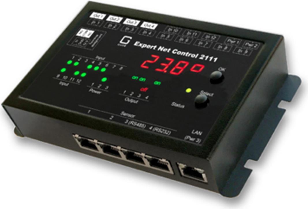 Gude Expert Net Control 2111-1 Monitoring System mit 4 Relaisausgängen und 12 passiven Signaleingängen (21111)