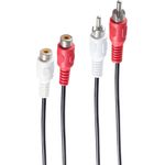 shiverpeaks BASIC-S Audiokabel, 2 x Cinchstecker - 2 x Cinchkupplung, 1,5 m, im Polybeutel mit Eurolochung (BS40202)