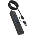 ICY BOX Hub ib-hub1737-c3 7-port usb 3.2 gen 1 hub, 3x usb type-c., 4x usb type-a (IB-HUB1737-C3)