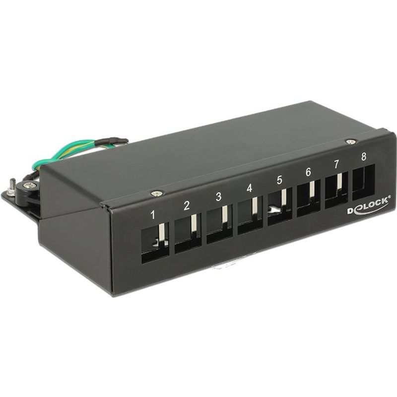 Delock Keystone Desktop Patchpanel 8 Port schwarz 43338