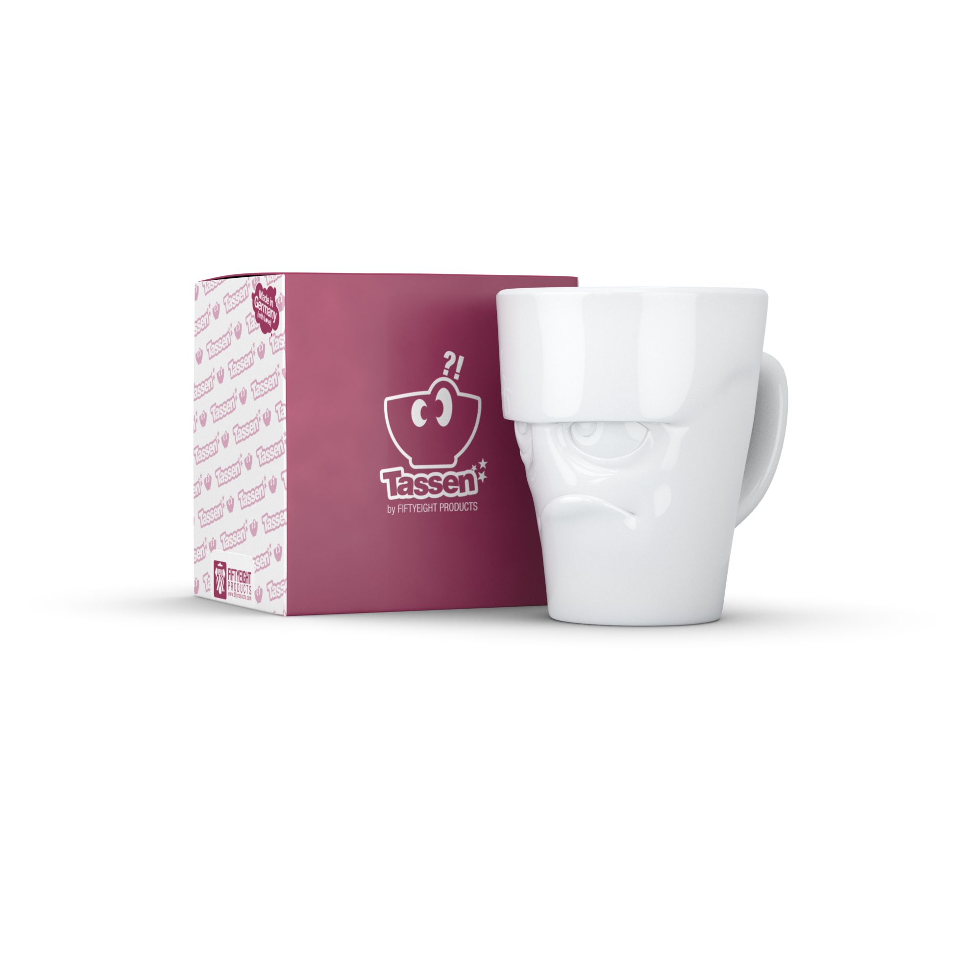 FIFTYEIGHT PRODUCTS Henkelbecher 350 ml Porzellan Grummelig weiß