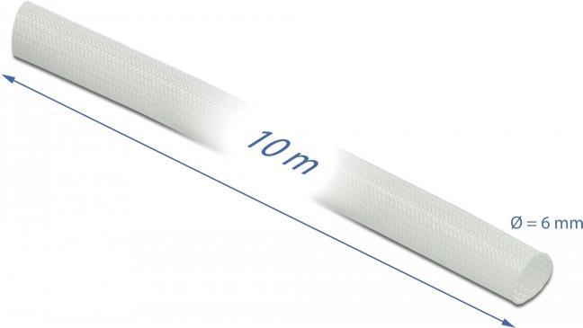 Delock Schutzschlauch Glasfasergeflecht 10 m x 6 mm weiß (18930)