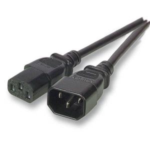 EFB-Elektronik Kaltgeräteverlängerung C14 180° - C13 180°, schwarz, 2.0 m, 3 x 0,75 mm² Hersteller: EFB Elektronik (EK503.2)