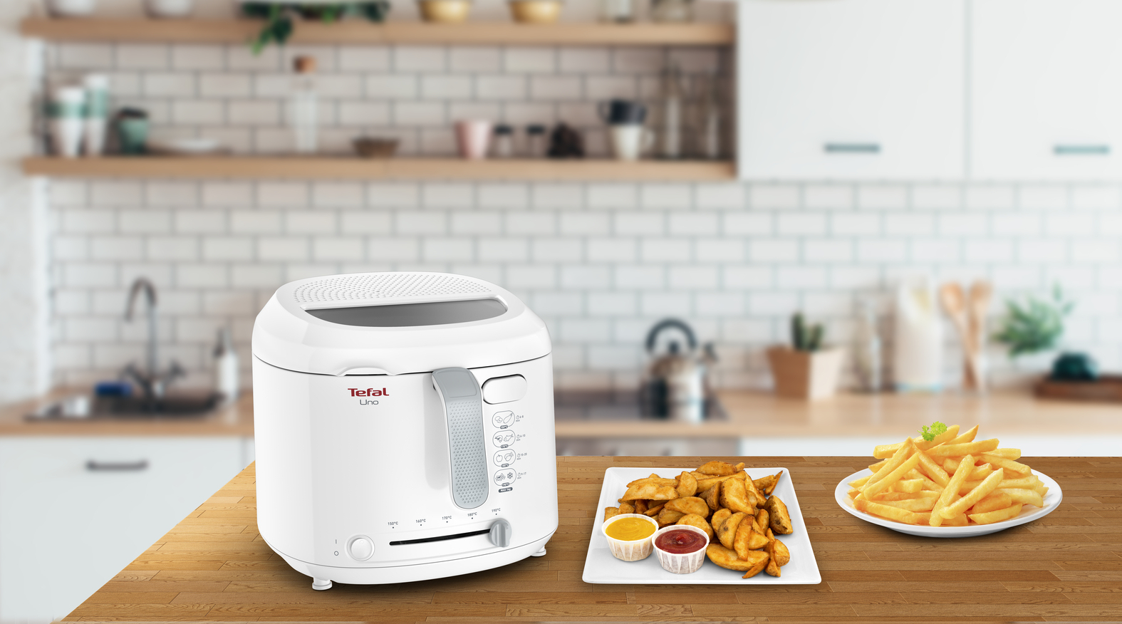TEFAL Uno FF2031 Fritteuse 1 kg 1,8 l Weiß