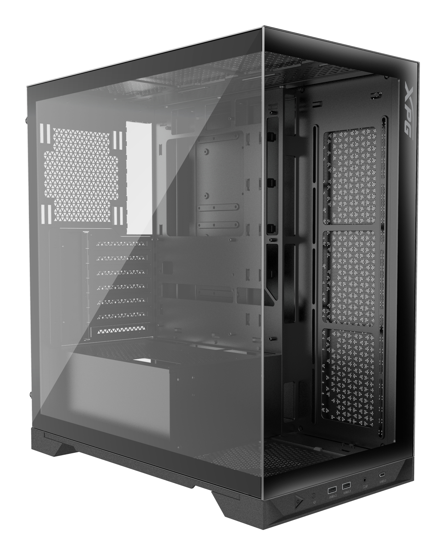 XPG INVADER X Midi-Tower PC-Gehäuse ATX Tempered Glas USB-C Schwarz