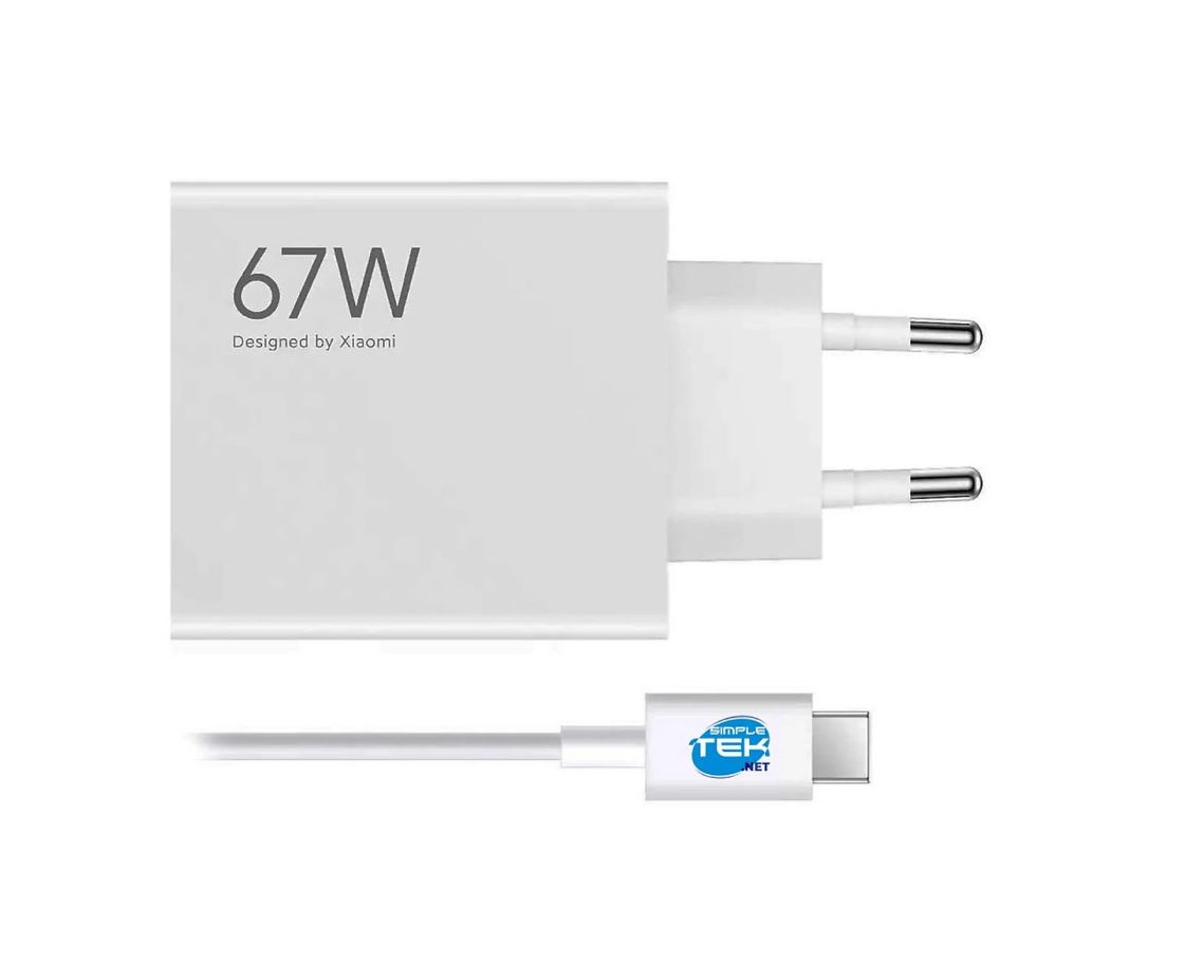 Xiaomi 67W Power Adapter Suit - USB Schnellladegerät inkl. 6A USB-C Kabel, weiß