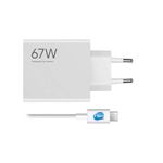 Xiaomi 67W Power Adapter Suit - USB Schnellladegerät inkl. 6A USB-C Kabel, weiß
