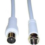 e+p FP 15. Anschluss 1: F plug, Anschluss 2: coax plug. Kabellänge: 1,5 m, Produktfarbe: Weiß, Impedanz: 75 Ohm (FP15)