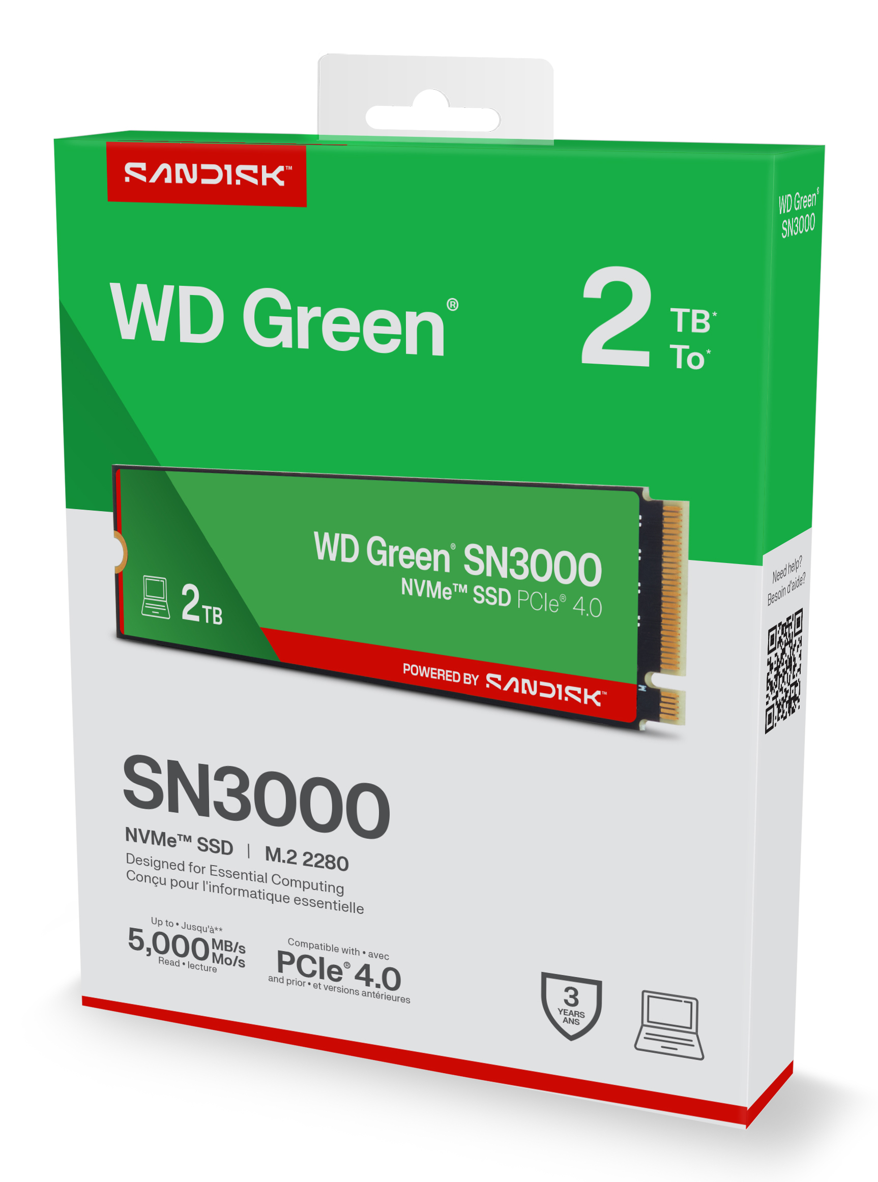 WD Green SN3000 NVMe SSD 2 TB M.2 PCIe 4.0 x4
