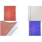 kangaro Collegeblock 4in1, DIN A4, 100 Blatt, liniert, rot Einband aus PP, 80 g/qm Papier, inkl. 4 versetzbare Register - 1 Stück (K-58380)