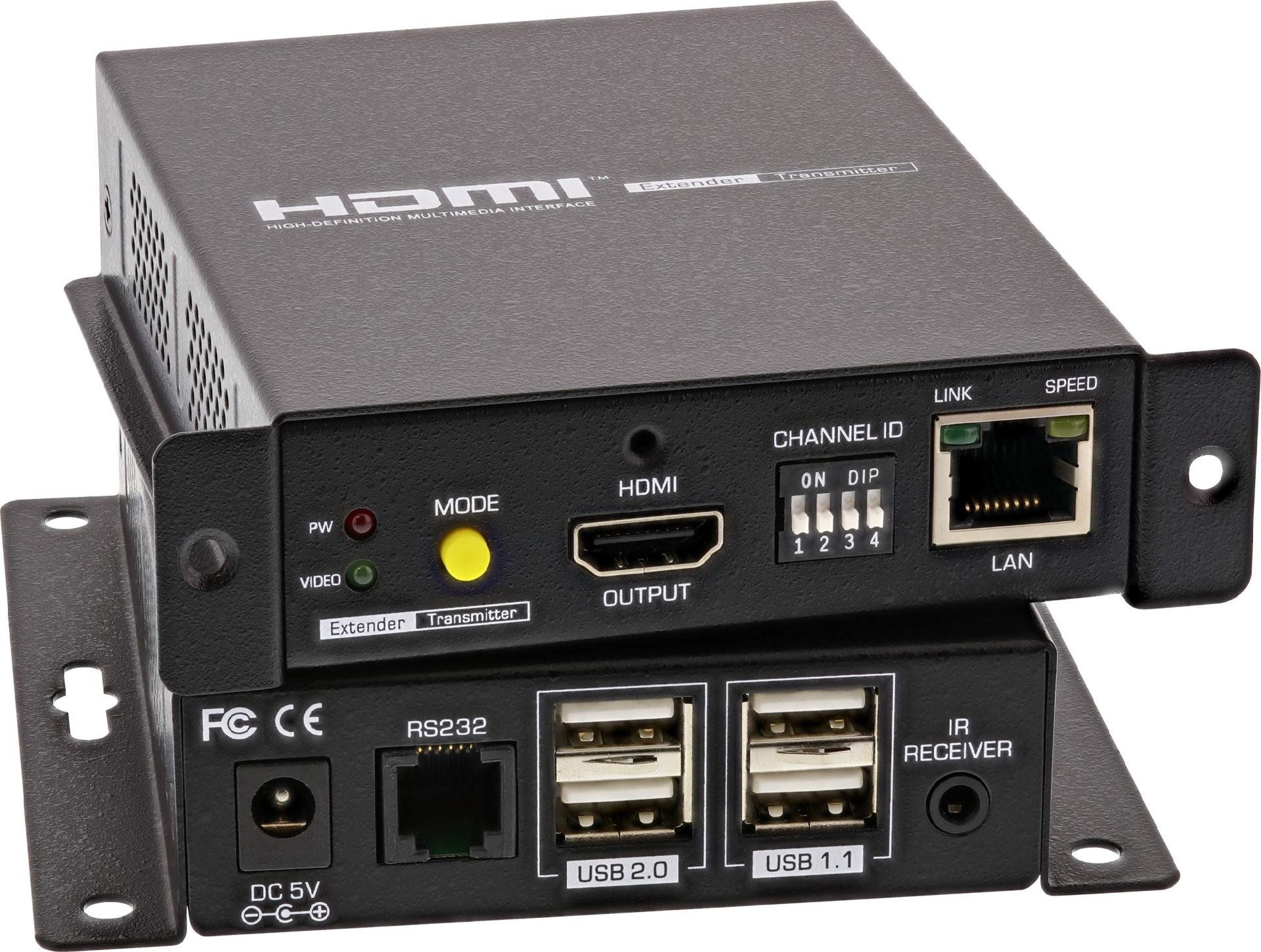 InLine HDMI USB KVM over IP Extender 4K bis 100 m Schwarz