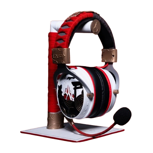 Lexip X UBISOFT Assassins Creed Shadows MENTOR PS5 Gaming-Headset mit Headset Holder und Spiel Schwarz, Gold, Rot, Weiß