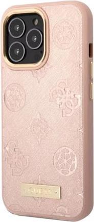 GUESS Hard Cover Peony Logo Plate Magsafe pink, für iPhone 13 Pro, GUHMP13LSAPSTP (GUHMP13LSAPSTP)