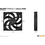be quiet! SILENT WINGS 4 | 140mm PWM Computergehäuse Ventilator 14 cm Schwarz 1 Stück(e) (BL096)