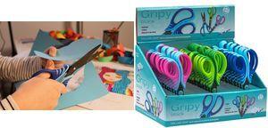 WEDO Bastelschere Gripy black, spitz, Länge: 130 mm, 30er Display, für Rechtshänder, aus rostfreiem Edelstahl mit - 30 Stück (771 699)